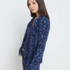 L'AGENCE Blazer Cardigan A Franges Azur