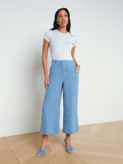 L'AGENCE Pantalon Court En Lin Henderson