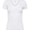 L'AGENCE T-Shirt A Col En V En Coton Becca