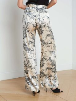 L'AGENCE Pantalon A Jambe Large En Soie Pilar