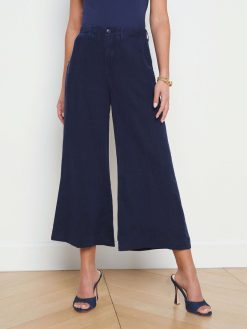 L'AGENCE Pantalon Court En Lin Henderson