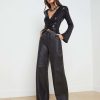 L'AGENCE Pantalon Droit En Cuir Livvy