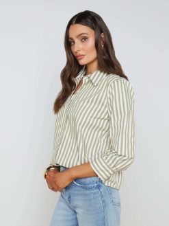 L'AGENCE Blouse En Melange De Coton Daniella