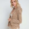 L'AGENCE Blazer Cardigan A Franges Azur