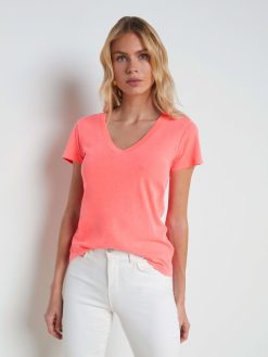 L'AGENCE T-Shirt A Col En V En Coton Becca