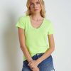 L'AGENCE T-Shirt A Col En V En Coton Becca