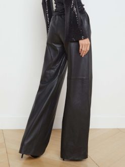 L'AGENCE Pantalon Droit En Cuir Livvy