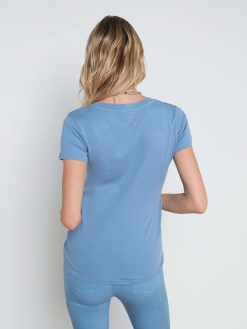 L'AGENCE T-Shirt A Col En V En Coton Becca