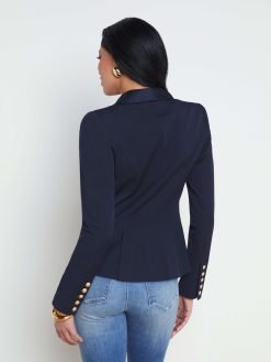 L'AGENCE Blazer A Revers En Satin Imogen