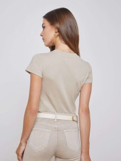 L'AGENCE T-Shirt A Col En V En Coton Becca