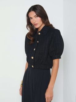 L'AGENCE Veste Courte En Tweed Cove