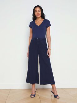 L'AGENCE Pantalon Court En Lin Henderson