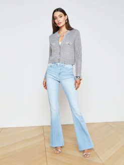 L'AGENCE Cardigan A Sequins Blanca