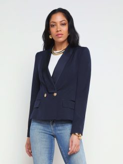 L'AGENCE Blazer A Revers En Satin Imogen