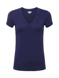 L'AGENCE T-Shirt A Col En V En Coton Becca