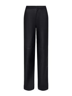 L'AGENCE Pantalon Droit En Cuir Livvy