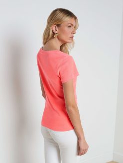 L'AGENCE T-Shirt A Col En V En Coton Becca